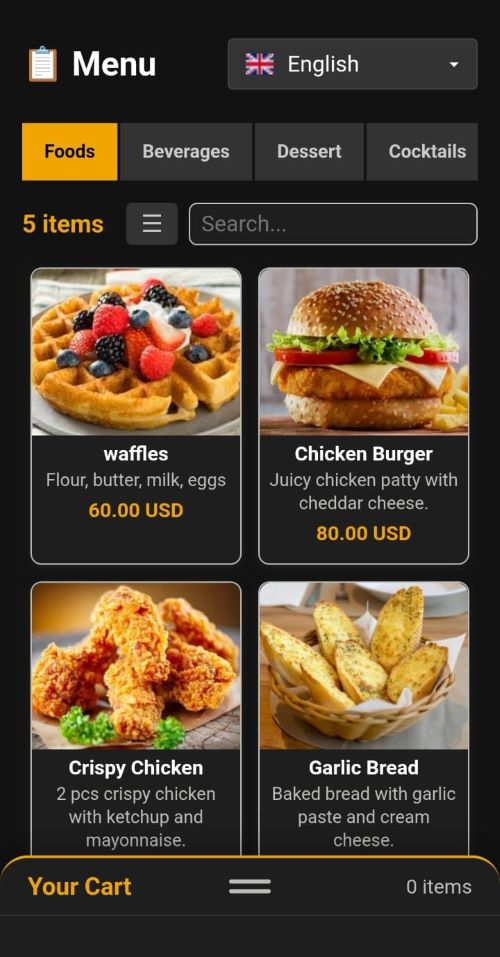 Digital Menu